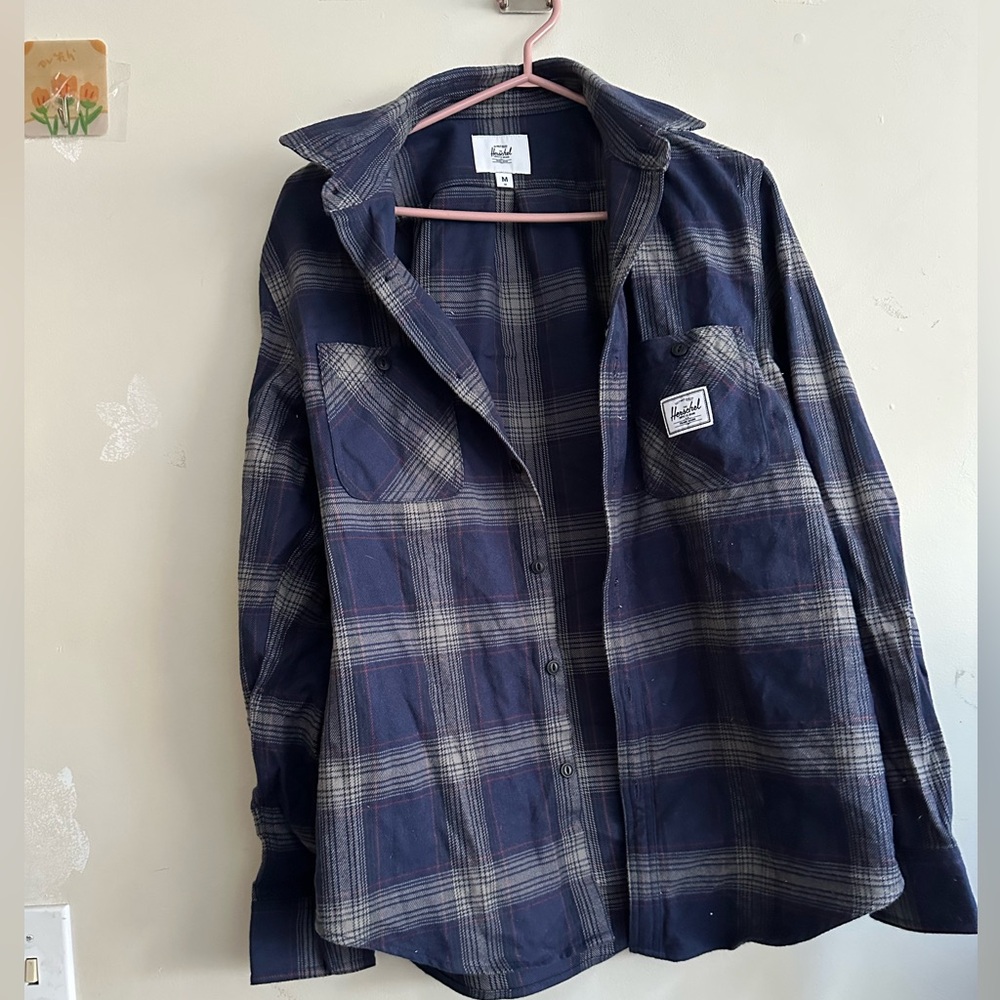 Herschel Supply Company Blue and Gray Plaid Shirt